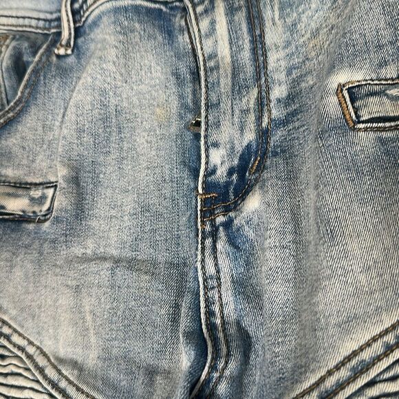 Legendary Rawyalty Men's Blue Denim Shorts with Purple Raw Accent Patch! Size 38 - Picture 6 of 6